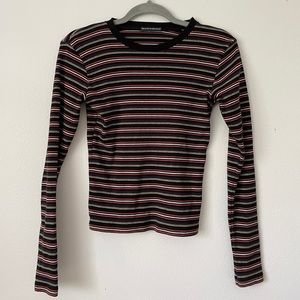 knitted brandy melville striped long sleeve
